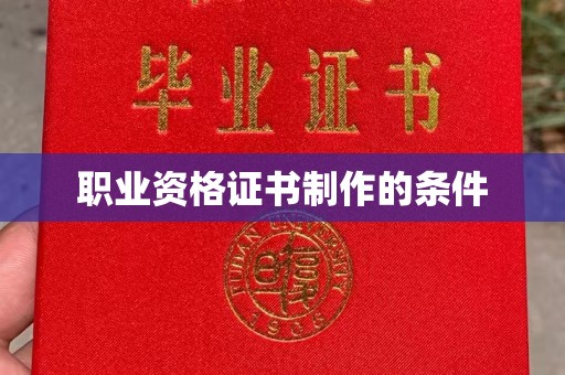 和美职业资格证书制作的条件