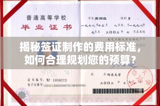 和美揭秘签证制作的费用标准，如何合理规划您的预算？