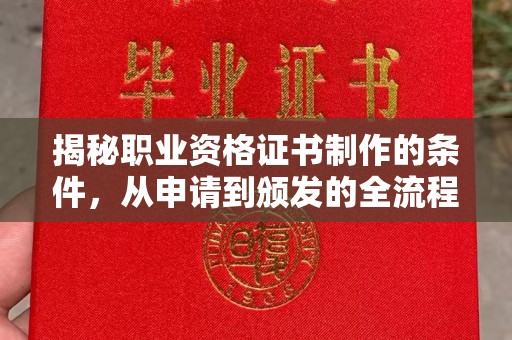 和美揭秘职业资格证书制作的条件，从申请到颁发的全流程解析